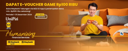 Dapatkan Voucher UniPin Rp100ribu dengan Nabung di Maybank!